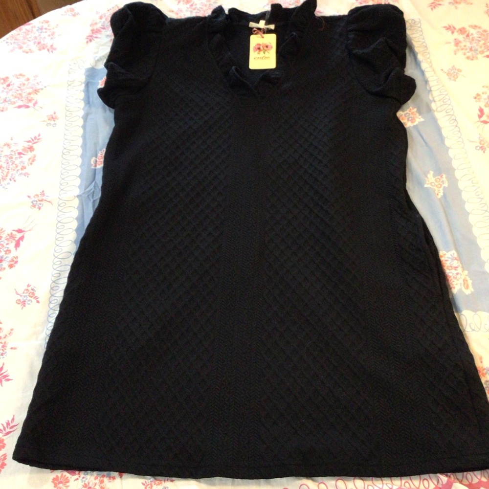 Entro Black Textured Dress